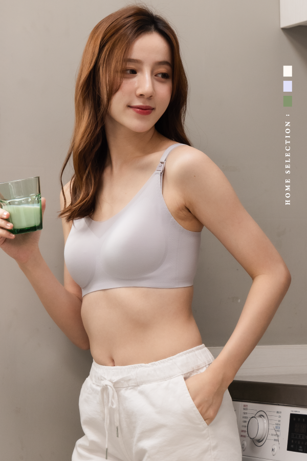 涼感素面簡約哺乳內衣+內褲 (套組) M~XXL [E028]