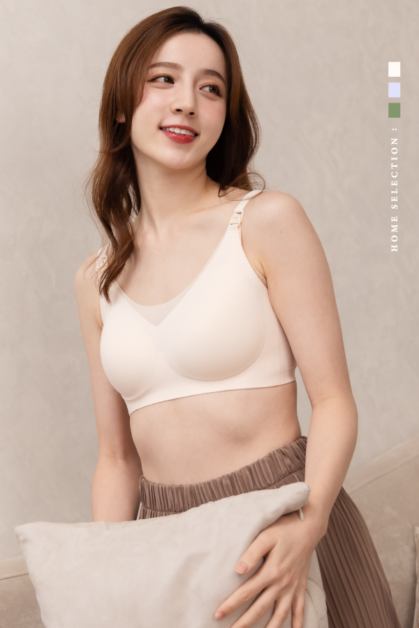 涼感素面簡約哺乳內衣+內褲 (套組) M~XXL [E028]